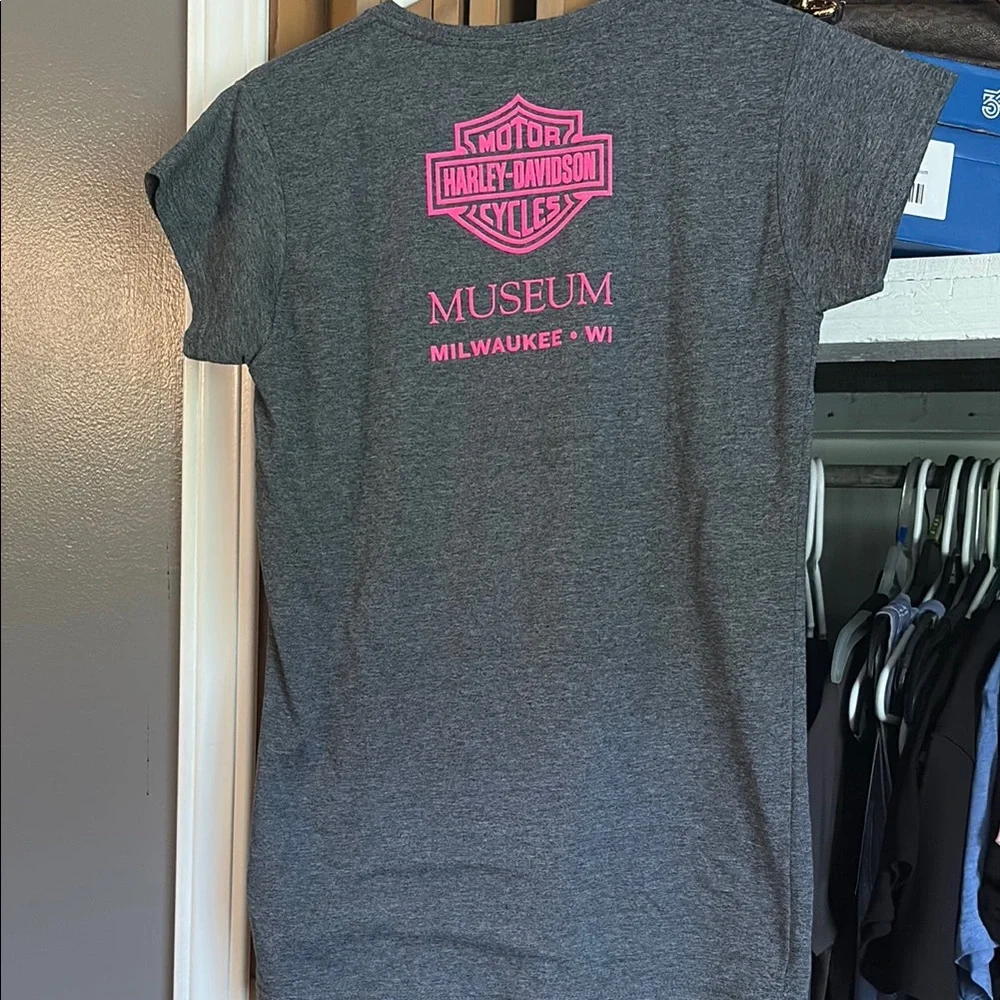 Harley-Davidson willie G Charcoal and Neon Pink Skull Tee - Picture 3 of 4